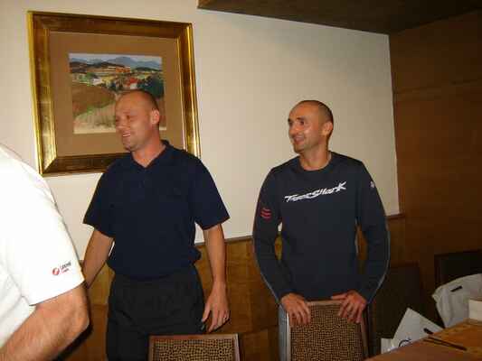 Arnošt Hytych a Alan Mačor - pořadatelé MR v hotelu Horizont, samozřejmě také hráči ricochetu.
